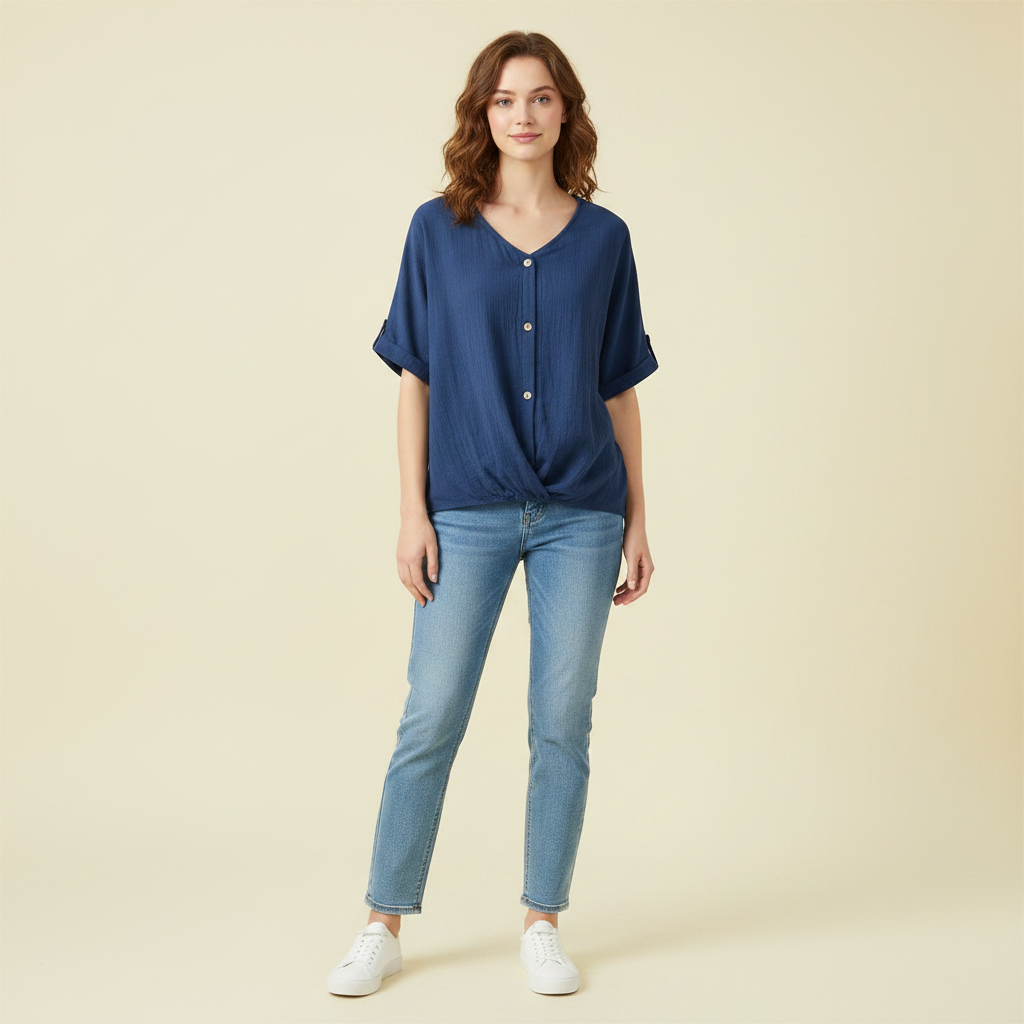 Elegant V-Neck Long Sleeve Blouse | Women's Fashion Top