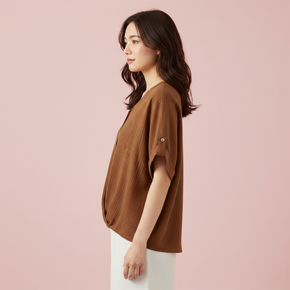 Elegant V-Neck Long Sleeve Blouse | Women's Fashion Top
