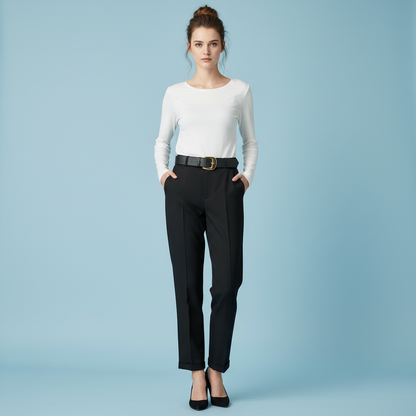 High Waist Black Trousers | Women's Office Wear